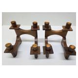 Great Looking Mid Century Danish Modern Teak Wood Swivel Candle Stands