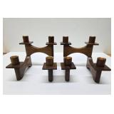 Great Looking Mid Century Danish Modern Teak Wood Swivel Candle Stands