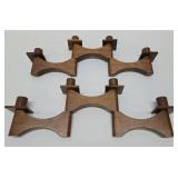 Great Looking Mid Century Danish Modern Teak Wood Swivel Candle Stands