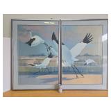 Excellent 2-Section Framed Signed Diptych Print - "Pathfinders"