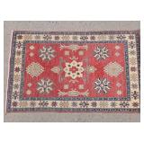 Hand Knotted Vintage Kazak Design Wood Pile Rug
