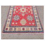 Hand Knotted Vintage Kazak Design Wood Pile Rug