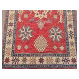 Hand Knotted Vintage Kazak Design Wood Pile Rug