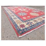 Hand Knotted Vintage Kazak Design Wood Pile Rug