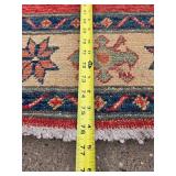 Hand Knotted Vintage Kazak Design Wood Pile Rug