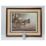 Framed signed Numbered Wildlife Print w/Ducks