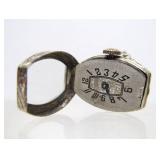 Vintage Deco Genuine 14K White Gold Hafis Swiss Made Ring Watch