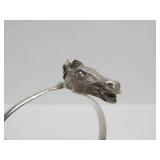 Vintage Sterling Silver Highly Detailed Horse Head Bracelet