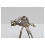Vintage Sterling Silver Highly Detailed Horse Head Bracelet