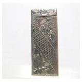 Ornate Antique Etched Sterling Silver Match Holder