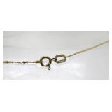 14K Solid Gold Necklace w/Pearl & Small Diamond