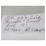 10K White Gold Necklace w/Tanzanite & 10K Gold Pendant