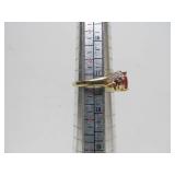 14K Gold Ring w/Ruby & Diamonds - Size 7