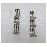 14K White Gold & Diamond Earrings