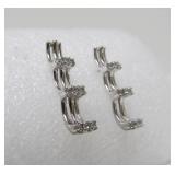 14K White Gold & Diamond Earrings