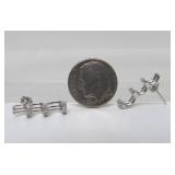 14K White Gold & Diamond Earrings