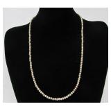 Long Vintage Sterling Silver Round Beaded Necklace