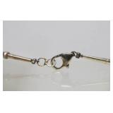 Long Vintage Sterling Silver Round Beaded Necklace