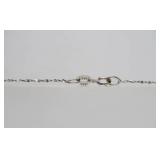 18K White Gold Heart Pendant Necklace w/Pearl