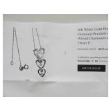18K White Gold Heart Pendant Necklace w/Pearl