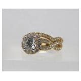 14K Gold & 1 Carat (Lab Created) FVS1 Diamond Wedding Ring & Band Set