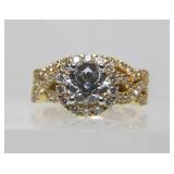 14K Gold & 1 Carat (Lab Created) FVS1 Diamond Wedding Ring & Band Set