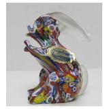 Smaller 3" Vintage MURANO Handmade Millefiori Glass Rabbit Sculpture