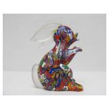 Smaller 3" Vintage MURANO Handmade Millefiori Glass Rabbit Sculpture