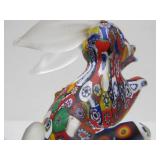 Smaller 3" Vintage MURANO Handmade Millefiori Glass Rabbit Sculpture