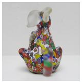 Smaller 3" Vintage MURANO Handmade Millefiori Glass Rabbit Sculpture