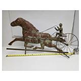 Fantastic Large Vintage Horse & Driver "Sulky" Racing Weathervane