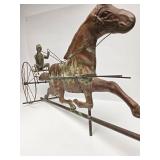 Fantastic Large Vintage Horse & Driver "Sulky" Racing Weathervane