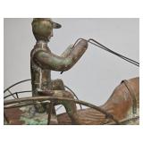 Fantastic Large Vintage Horse & Driver "Sulky" Racing Weathervane