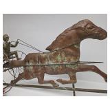 Fantastic Large Vintage Horse & Driver "Sulky" Racing Weathervane