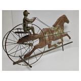 Fantastic Large Vintage Horse & Driver "Sulky" Racing Weathervane