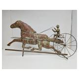 Fantastic Large Vintage Horse & Driver "Sulky" Racing Weathervane