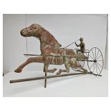 Fantastic Large Vintage Horse & Driver "Sulky" Racing Weathervane