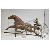 Fantastic Large Vintage Horse & Driver "Sulky" Racing Weathervane