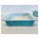 3 Piece Set of Vintage Blue PYREX Baking Dishes