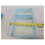 3 Piece Set of Vintage Blue PYREX Baking Dishes