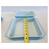 3 Piece Set of Vintage Blue PYREX Baking Dishes