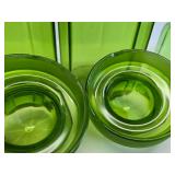 Very Nice Group of Retro Mid Century Green Glass Canister Jars