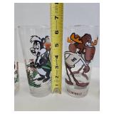 Set of 5 Vintage Looney Toons Character Glasses