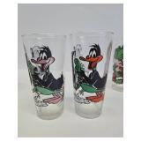 Set of 5 Vintage Looney Toons Character Glasses