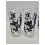 Set of 5 Vintage Looney Toons Character Glasses