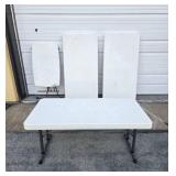 Lot of 4 Smaller Size LIFETIME White Plastic Utility Tables
