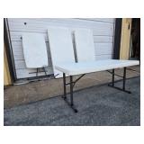 Lot of 4 Smaller Size LIFETIME White Plastic Utility Tables