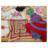 Great Estate Lot of Vintage Handmade Doilies Linens etc