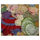 Great Estate Lot of Vintage Handmade Doilies Linens etc