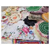 Great Estate Lot of Vintage Handmade Doilies Linens etc